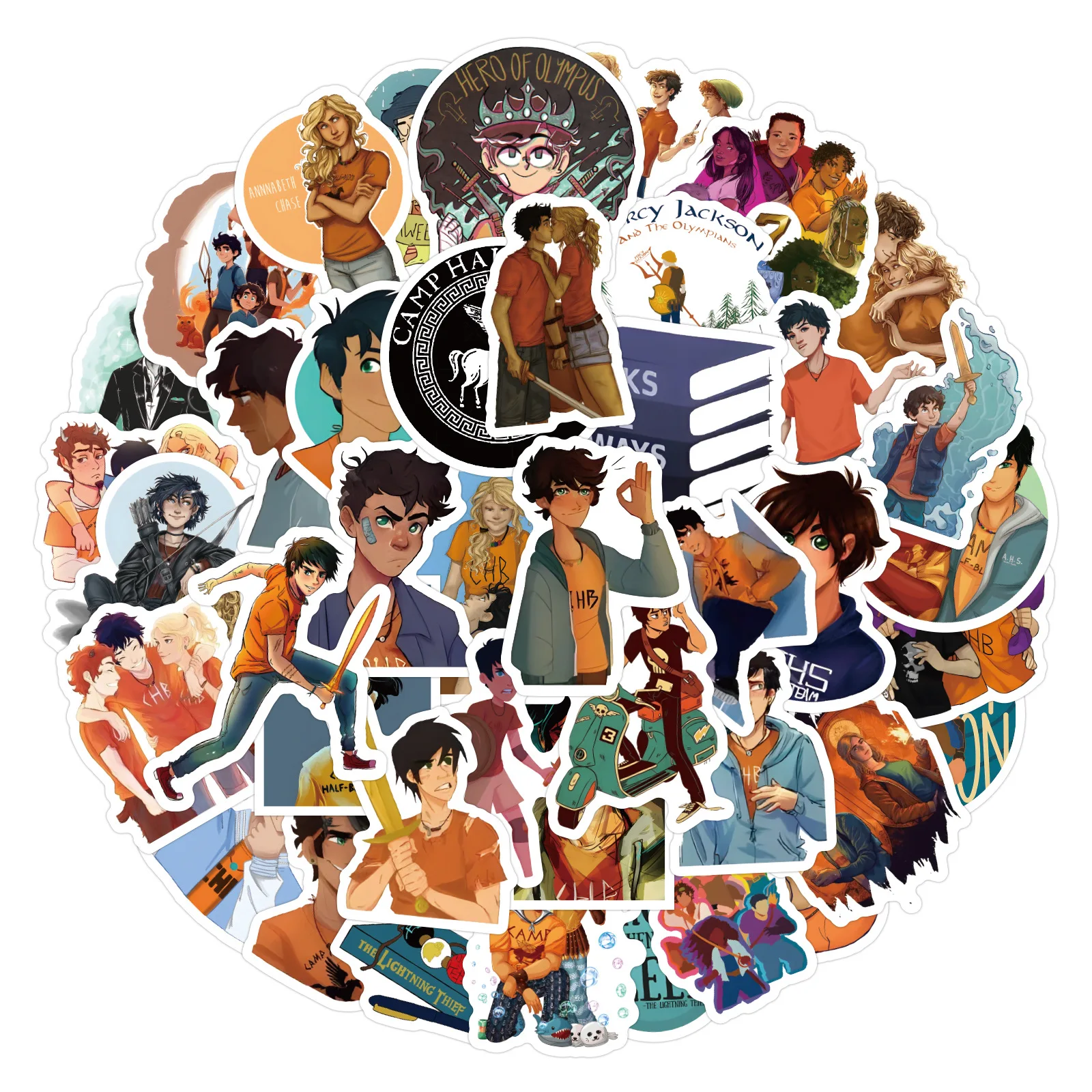 10/60PCS Percy Jackson Sticker Cartoon Graffiti Decorative Skateboard Scrapbook Laptop Phone Case Guitar Waterproof Decal Toys