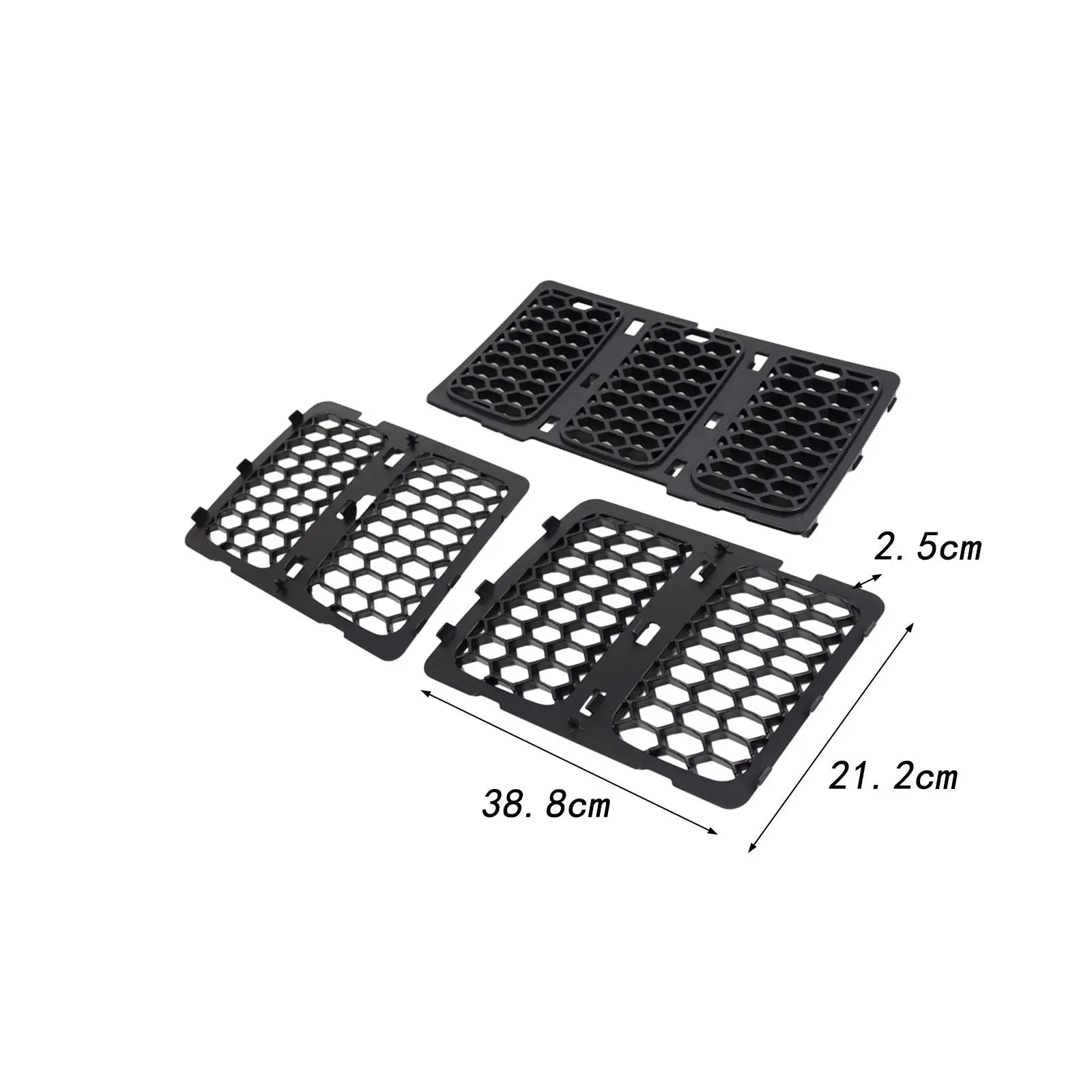 

3x Honeycomb Grille Inserts 68143073AC Easy Installation Replace for Jeep Grand