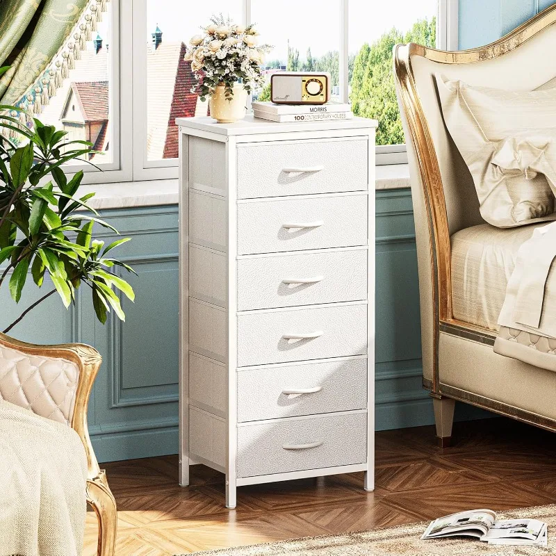 Tall Dresser for Bedroom, 6 Drawer Dresser & Chests of Drawers, Fabric Dresser for Closet, Bedroom, Night Stand