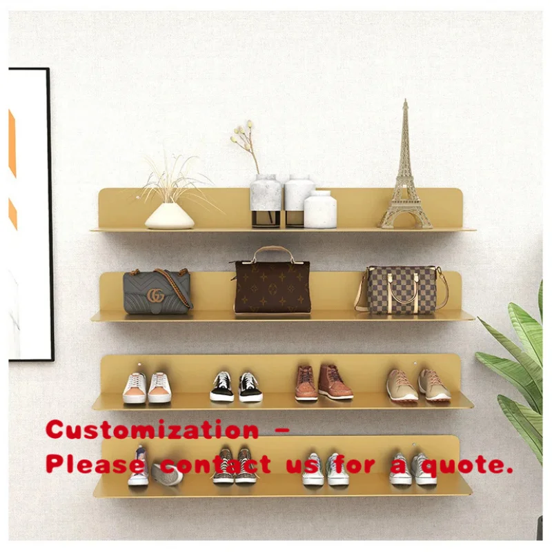 custom.Customized Stainless Steel Shoe Shelf Wall Mounted Display Rack Organizer Nordic Space-Saving Decorations Display Rack