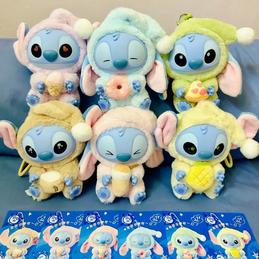 

Stitch Eat Some Thing Before Sleep Series Vinyl Blind Box Pendant Anime Figure Kawaii Mystery Bag Desktop Ornament Birthday Gift