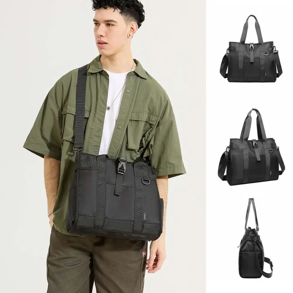 Durevole valigetta Oxford di grande capacità tinta unita impermeabile borsa da uomo borsa a tracolla Oxford portatile multifunzionale da viaggio