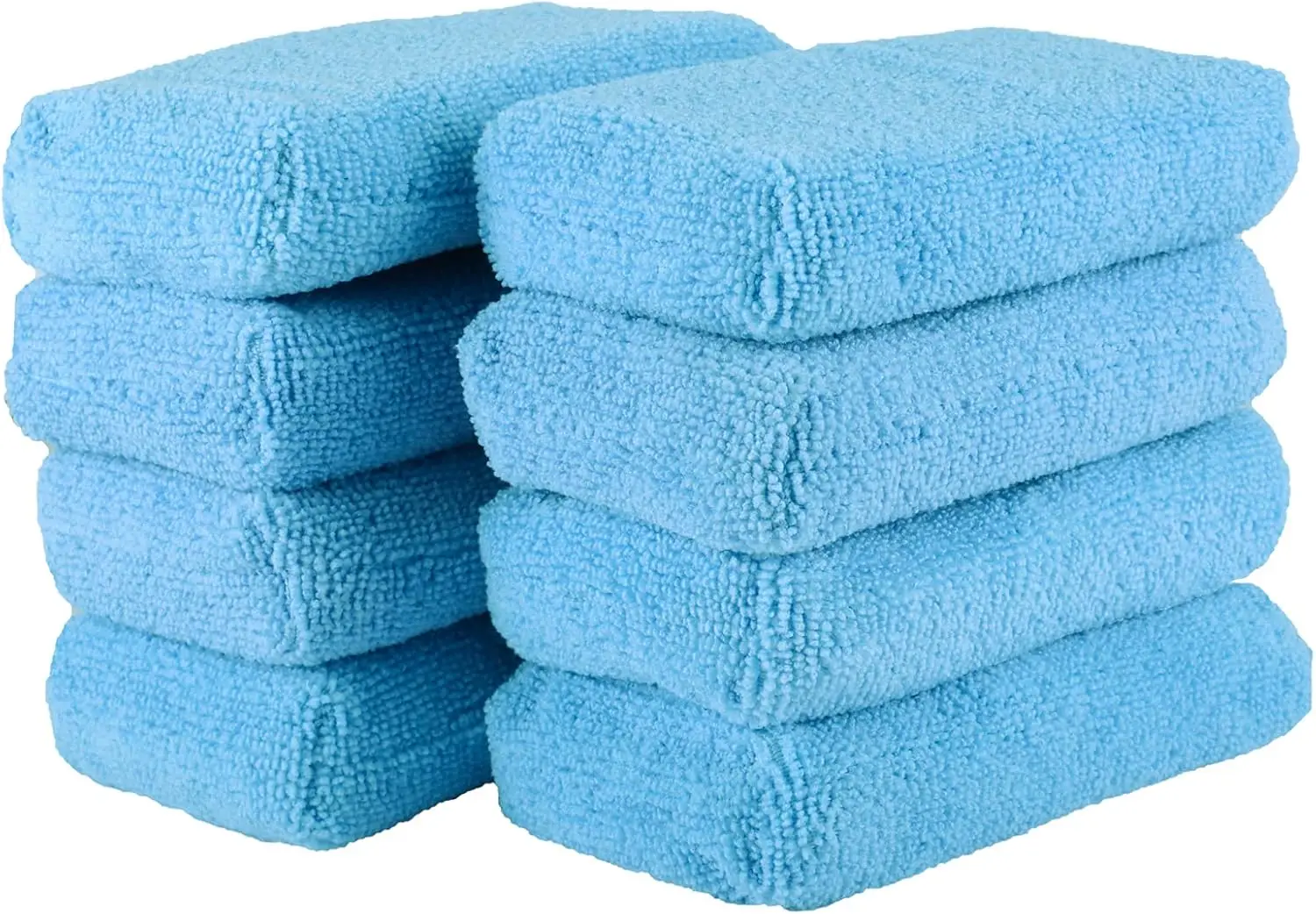 Aplicador de microfibra y almohadillas de limpieza, accesorios y interiores del automóvil, azul, paquete de 8