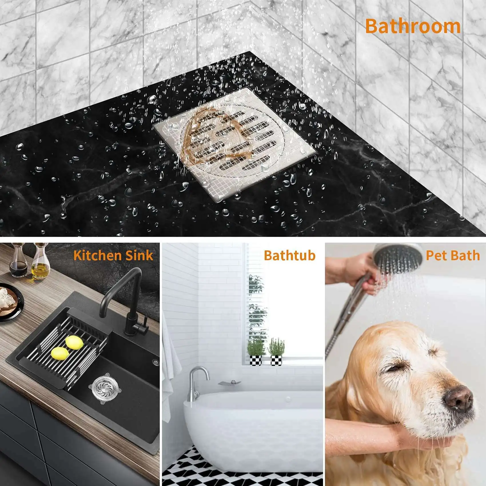 A36T-60 Pcs Disposable Shower Drain Hair Catcher Cover For Showers & Bathtubs Mesh Stickers Mesh Filter Sink Strainer Sticker
