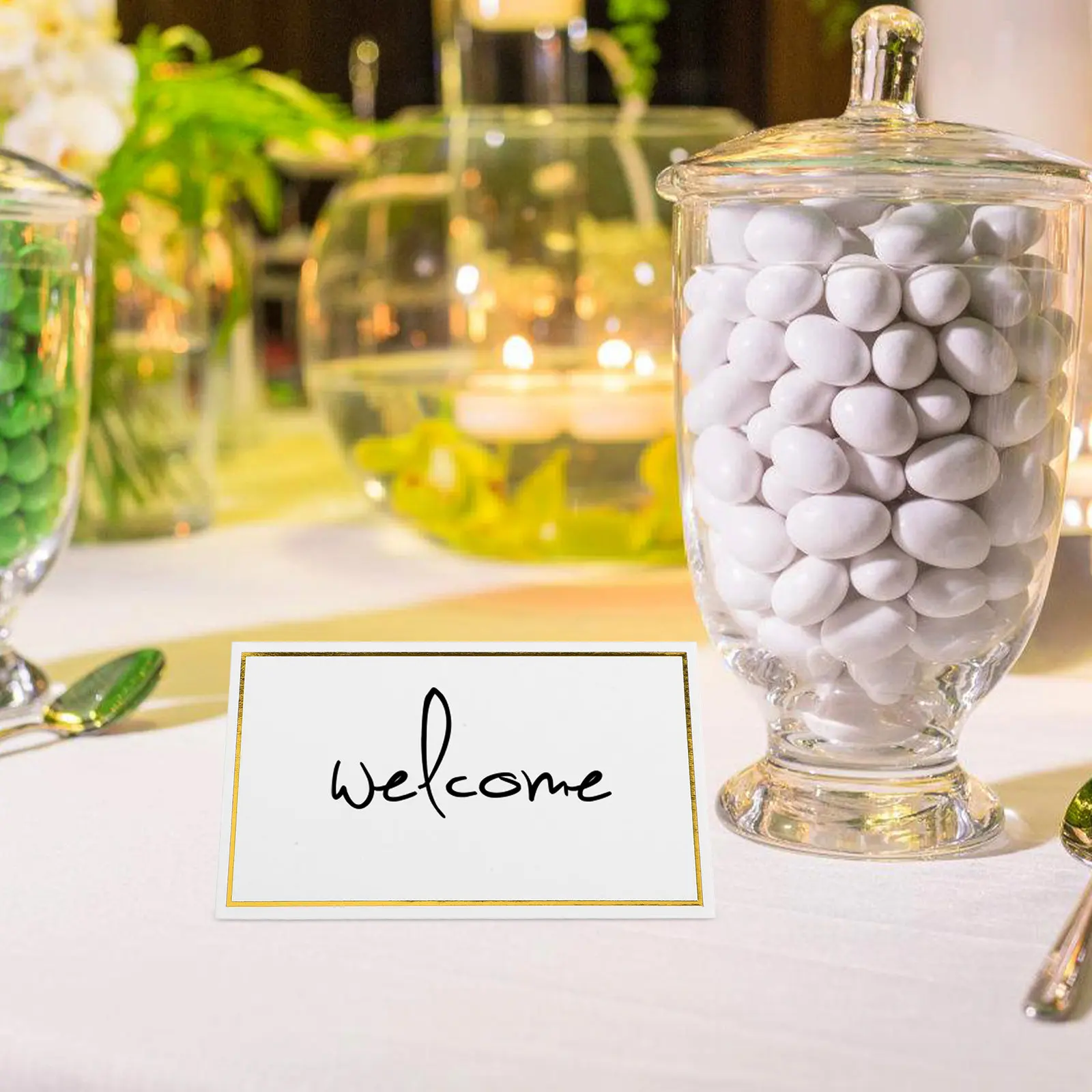 50Pcs Gold Foil Table Place Cards Chic Tent Foldable Name Cards for Wedding Tables Seating Arrangement and Event Decor