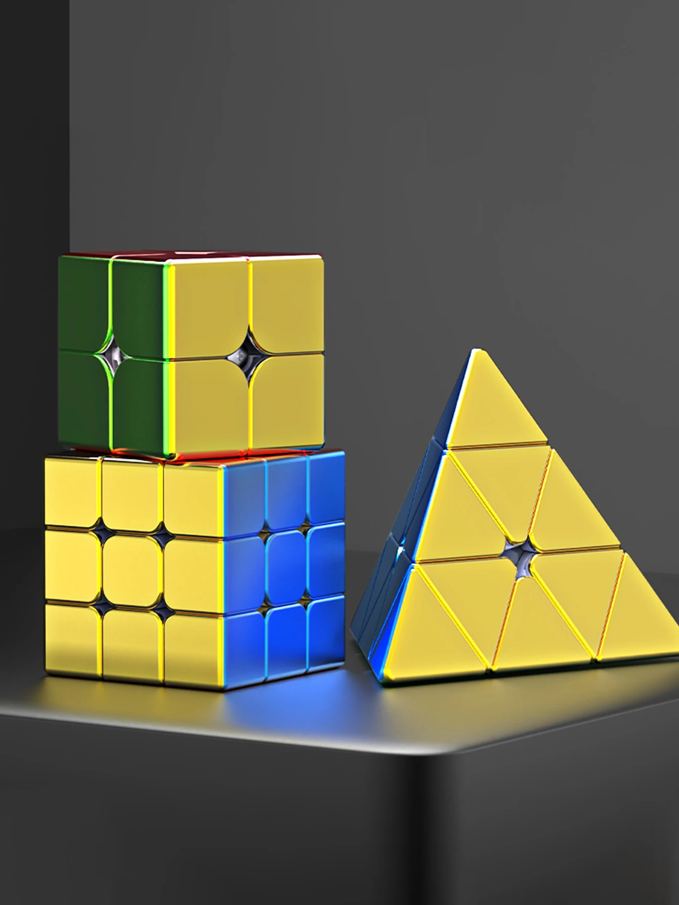 SENGSO Speed Cube 2x2x2,3x3x3, Pyramide Phantomfarbe, Aufkleberloser Zauberwürfel, professioneller Wettkampfwürfel, Lernspielzeug für Kinder – Detail 1