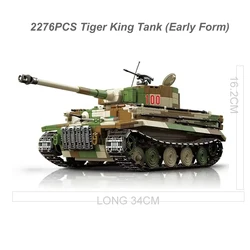 QUANGUAN 100244 WW2 Tiger King Tank (Early Form)  Building Blocks Military  Soldier Weapons Bricks Model Kids Toys 2276PCS