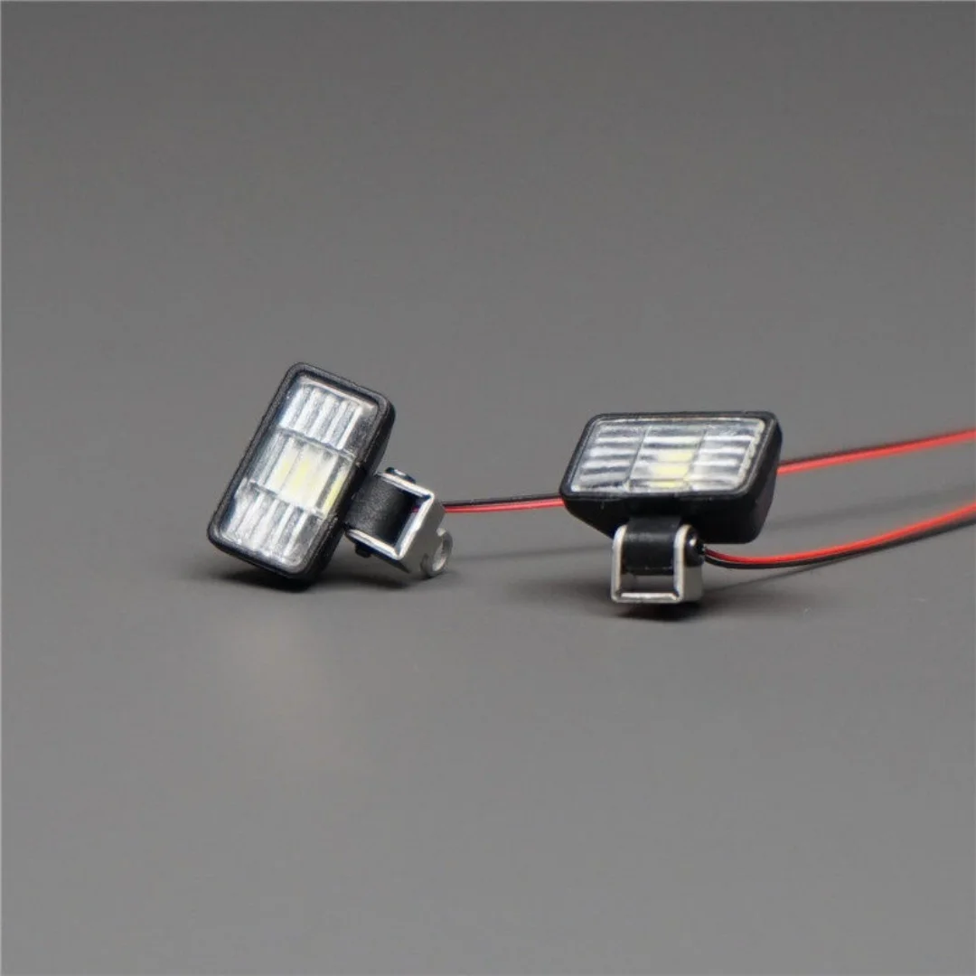 LED Rectangular Spotlight D-03 For 1/14 Tamiyaa RC Dump Truck Tractor Construction Machinery IVECOO JUWUBA Toy Model Parts