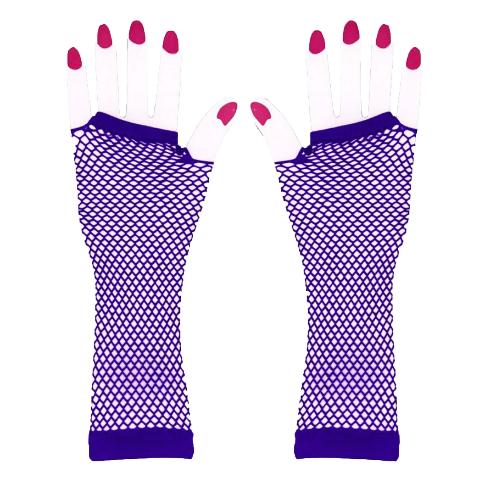 ถุงมือตาข่ายไนล่อนแบบไม่มีนิ้วถุงมือตาข่ายยืดหยุ่นสำหรับเด็กผู้หญิงเสื้อผ้าเข้าคู่กับแนวโน้มแฟชั่นถุงมือตกข่ายสำหรับตกปลาแบบเซ็กซี่