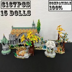 6167pcs Film Series of the Rings Rivendells Street View Building Blocks Model Compatible 10316 Style Bricks Toy Kid Gifts