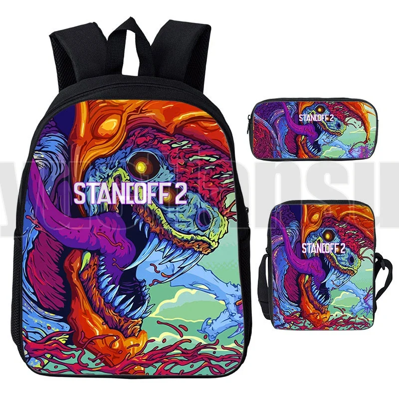 New Fashion 3D Print Standoff 2 Backpack Children Funny Pencil Case School bag Men Women Travelbags 3Pcs/Set Boys Girls Book Bag