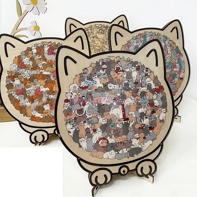 

R6FD Non Toxic Cats Puzzle Set 135 Precisely Cut Pieces With Contemporary Neutral Color Design