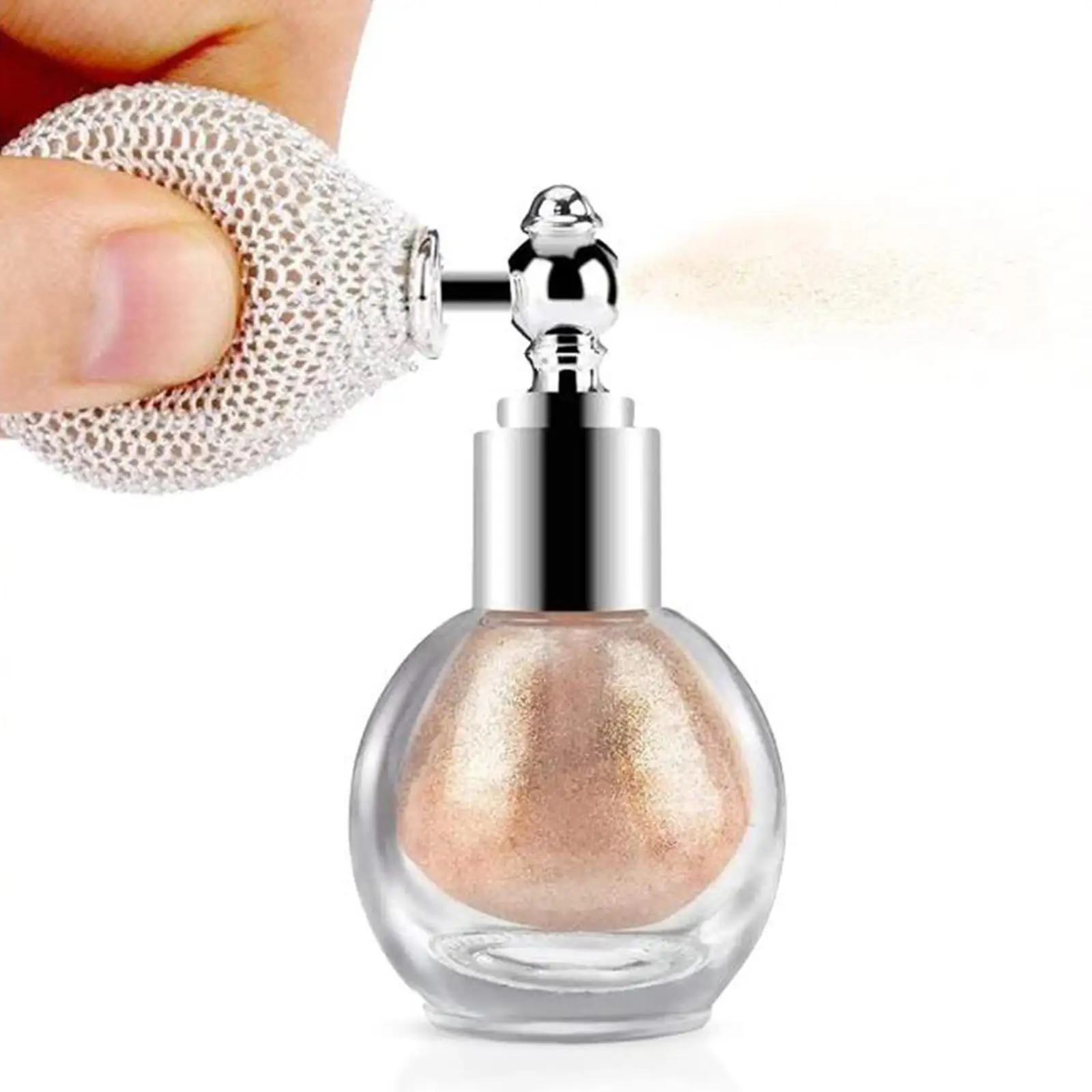 Highlighter Powder Spray Shiny Makeup Spray Sparkle Brighten Glitter Shimmer High Gloss Powder for Face Hair Cosmetic Body Women