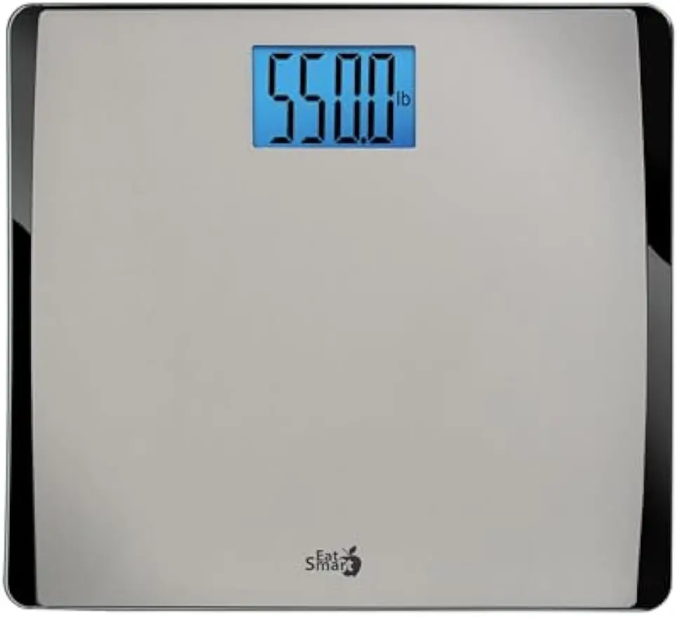 

Цифровые весы для ванной комнаты очень высокой емкости, макс. 550 фунтов, широкая платформа с технологией Step-On и нержавеющей сталью