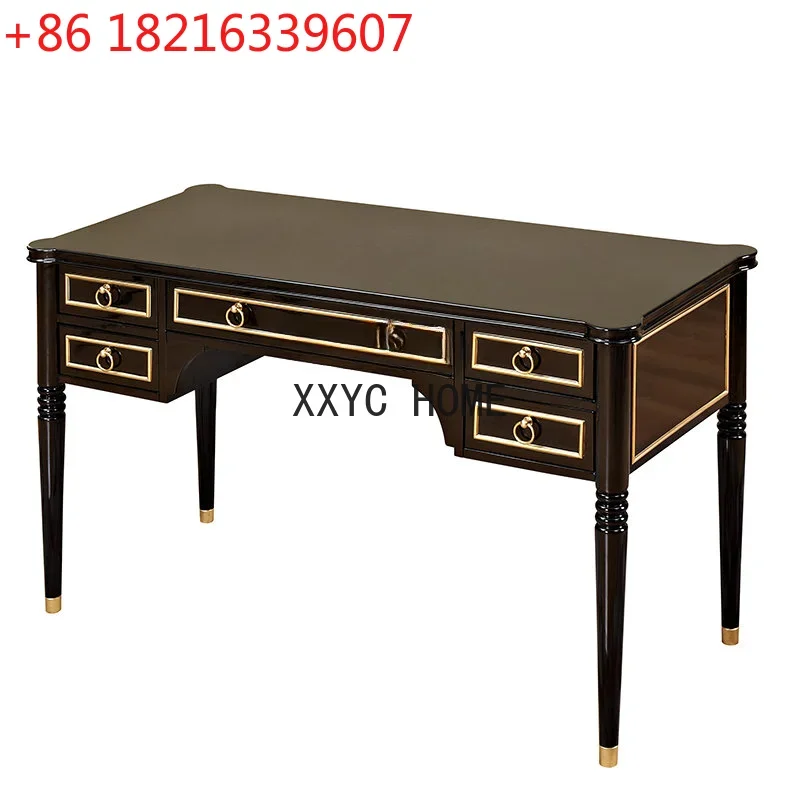 New Classical Post-Modern Desk Solid Wood Paint American Desk European New Chinese Desk Study Furniture