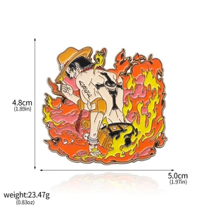 Brosche Anime Ace Nagellack, heißer Mann Pin, japanische Kerzengeschichte, Cosplay -Requisiten, Schmuck -Rucksack, Geschenk für Fans, Männer und Frauen 10 Hauptverkaufs -Top -Läden Schmuck - №9