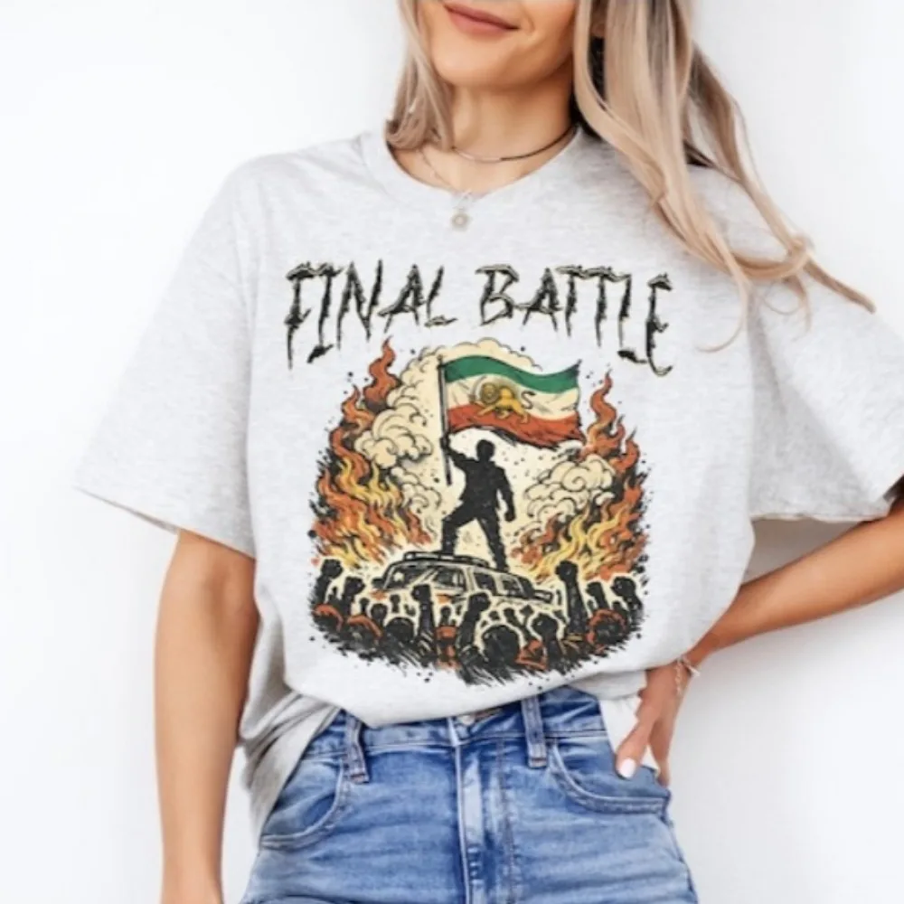 Camiseta Final Battle Iran, Camiseta de Protesta Persa para Mujer, Camiseta con León y Sol Iraníes, Camiseta con la Bandera de Irán, Camisetas Patrióticas del Orgullo Iraní