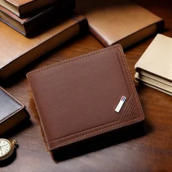 Slim Wallets for Men Rfid Blocking Money Clip Men's Youth Luxury Short Leather Card Holder Thin Minimalist Bifold Man Wallet