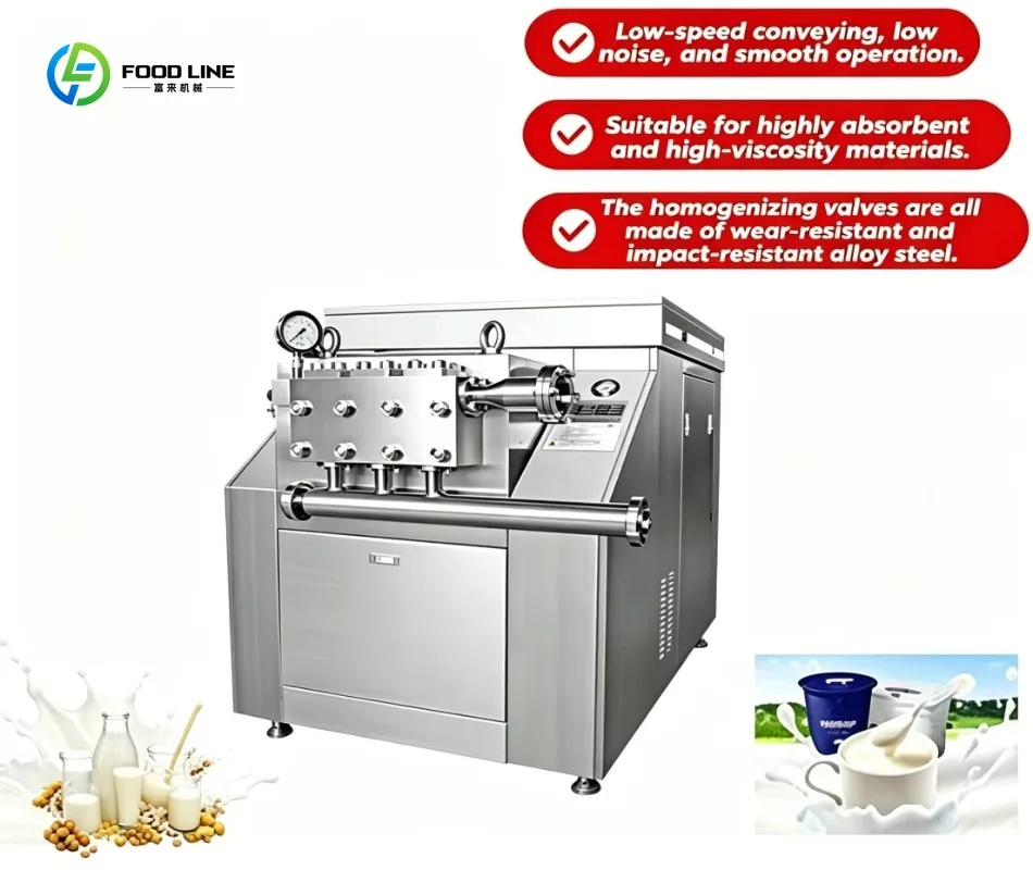 Customized Industrial High Pressure Milk Homogenizer Machine for Dairy and Juice Production Line