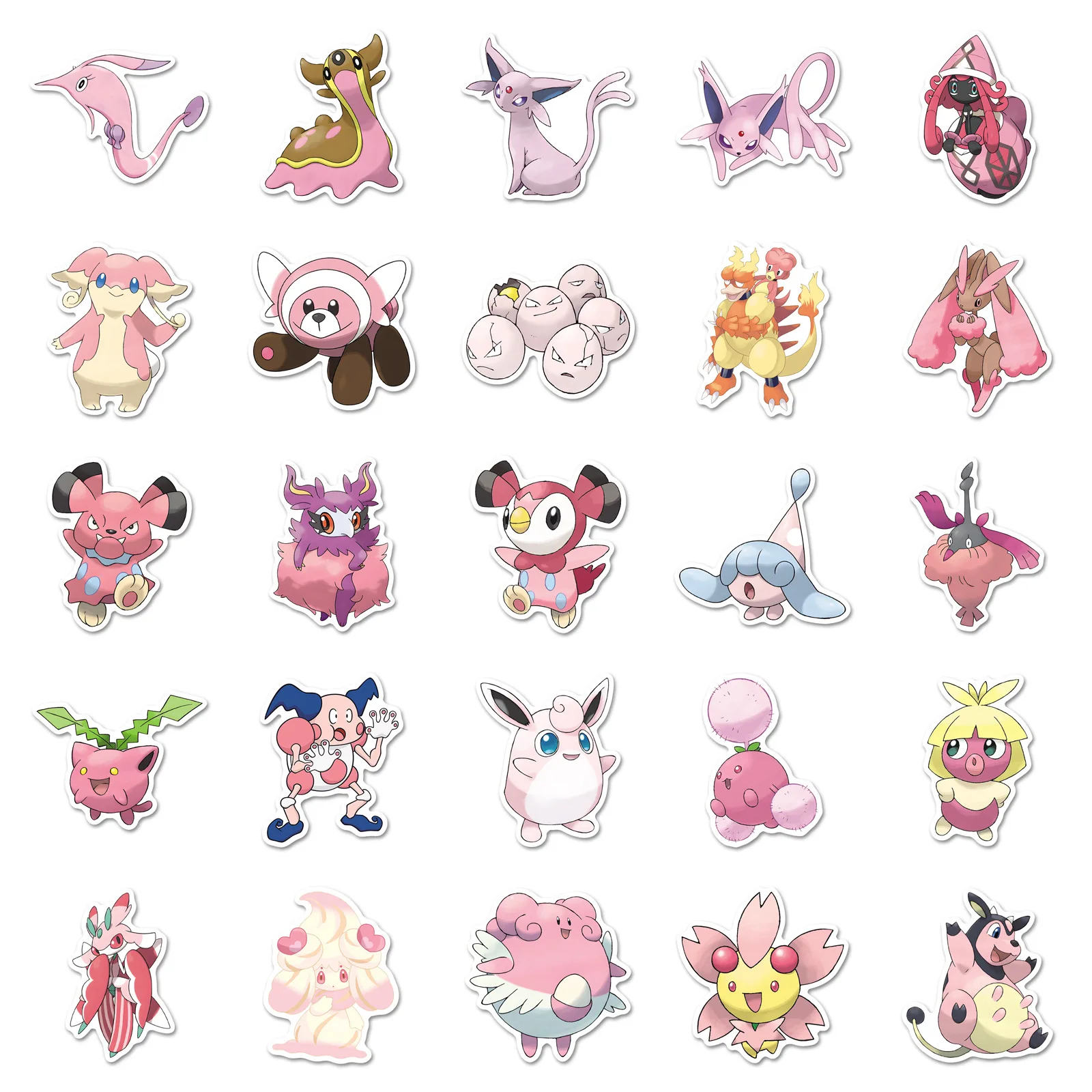 10/50PCS Cute Pink Pokemon Anime Graffiti Stickers Hot Animation Cartoon Decal Notebook Phone Guitar Skateboard Helmet Kid Toys