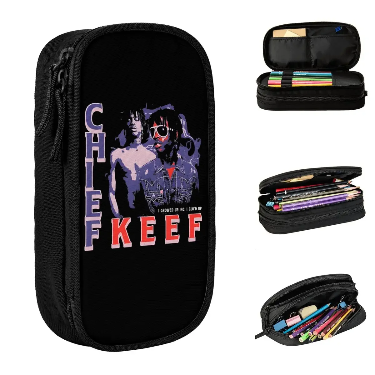 Chief Keef 90s Rapper Pencil Cases Creative Music Pen Pencil Bags Girl Boy Big Capacity School Supplies Zipper Pencil Box