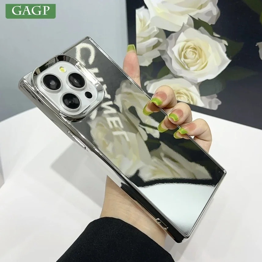 Fashion Bling Mirror Case for iPhone 12 13 14 15 Pro Max 15 Plus iPhone 11 Soft TPU Shockproof Electroplate Cover for iPhone15