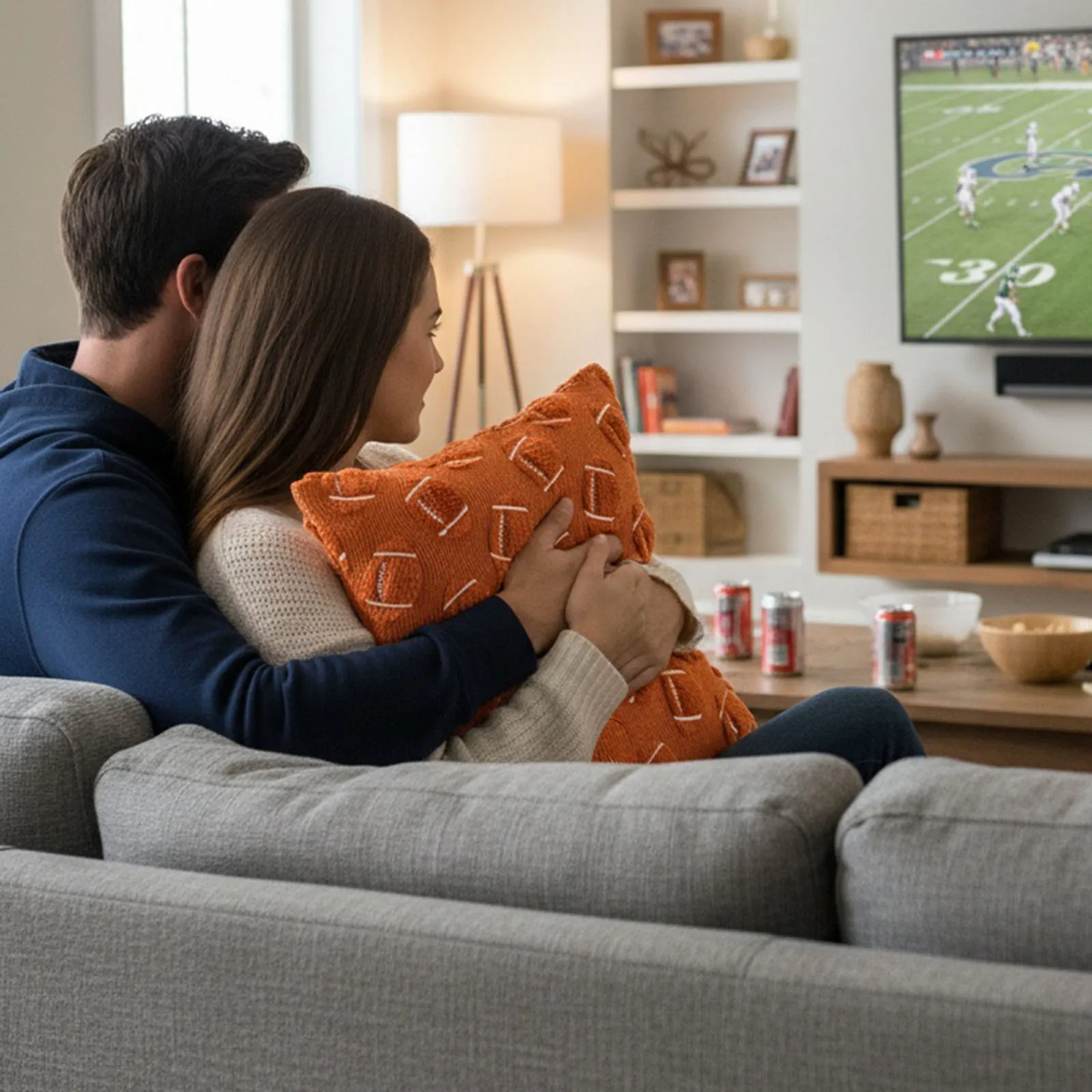 

Футбольные наволочки 18x18 дюймов, набор из 2 наволочек из искусственного меха для дивана-кровати, гостиной, домашнего декора