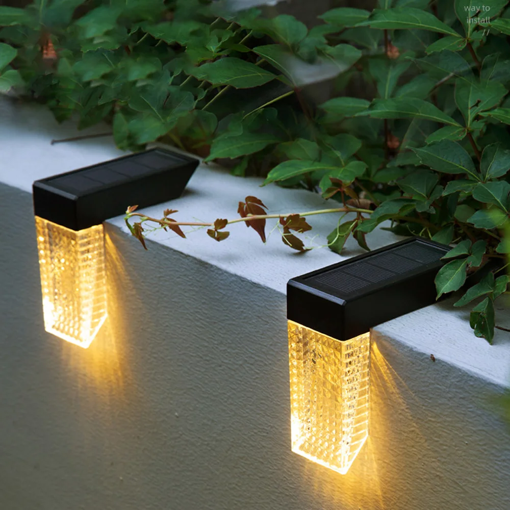 Solar Lights Garden Wall Lights Outdoor Waterproof Patio Yard Fence Steps Staircase Lights Colorful Landscape Lights