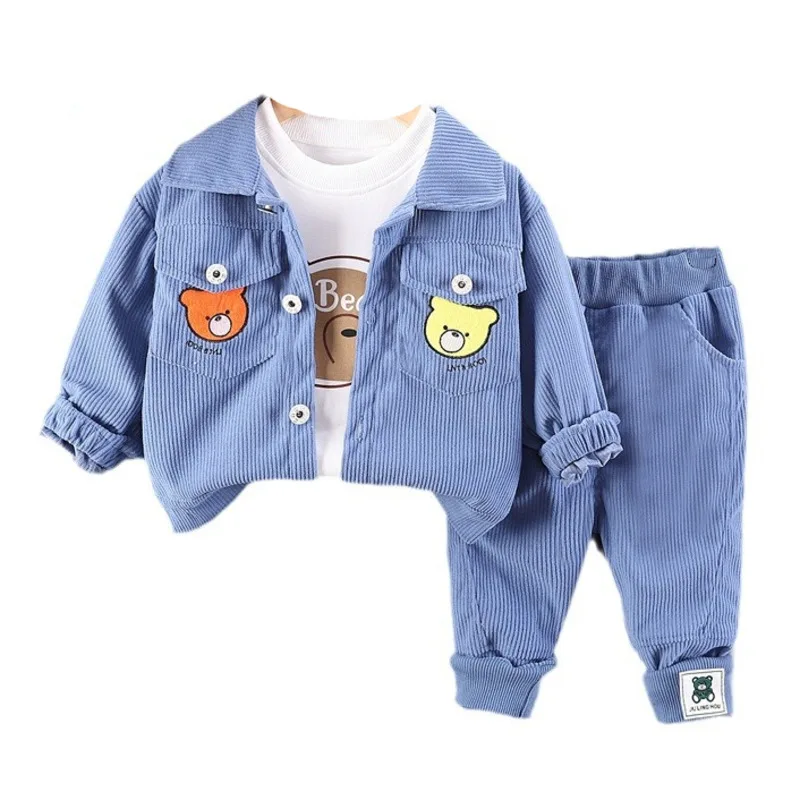 

New Spring Autumn Baby Clothes Children Boys Girls Casual Jacket T-Shirt Pants 3Pcs/Sets Toddler Sports Costume Kids Tracksuits