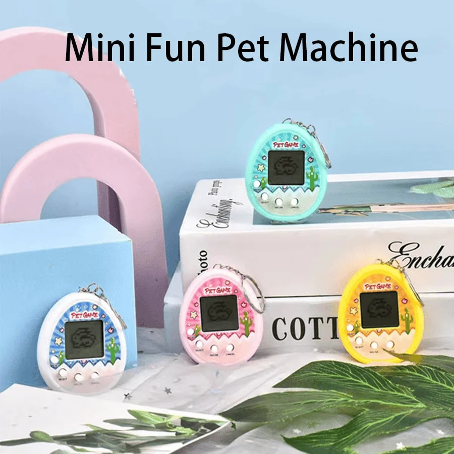 1pc Mini School Virtual Electronic Pet Game Machine Keychain (color random)