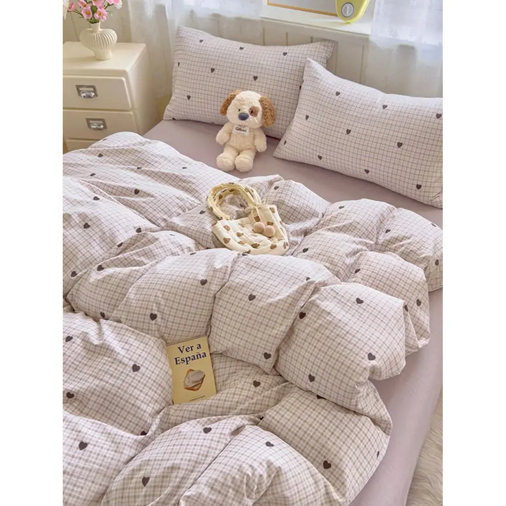 

Polyester Retro Plaid Print Bedding Set, Suitable For Boys Girls Dorm, Zipper Closure, All Season, Soft Breathable, Fit For Dor