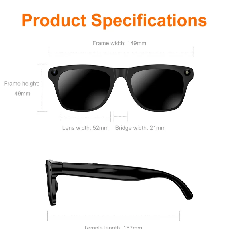 OnePlus Upgrade Smart AI Glasses 800W HD 8K Shooting Camera Voice Call  Photo Video Translation Bluetooth AI Motorcycle Glasses