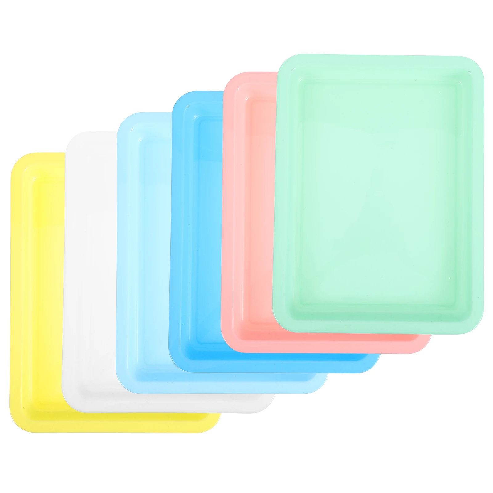 

6pcs Colorful Plastic Trays Thickened Non Slip Painting Craft Supplies Storage ganizer for Classroom Activities