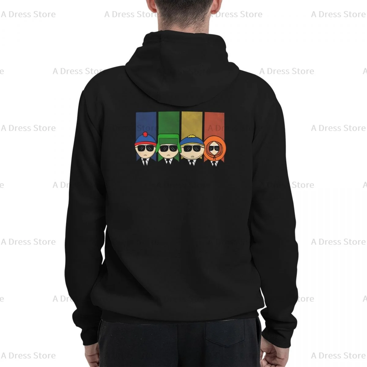 S-southpark Theme Breaking Park Polyester Two sided Hot stamping printing Men's Sweater,Unisex Vintage Pullover Hooded