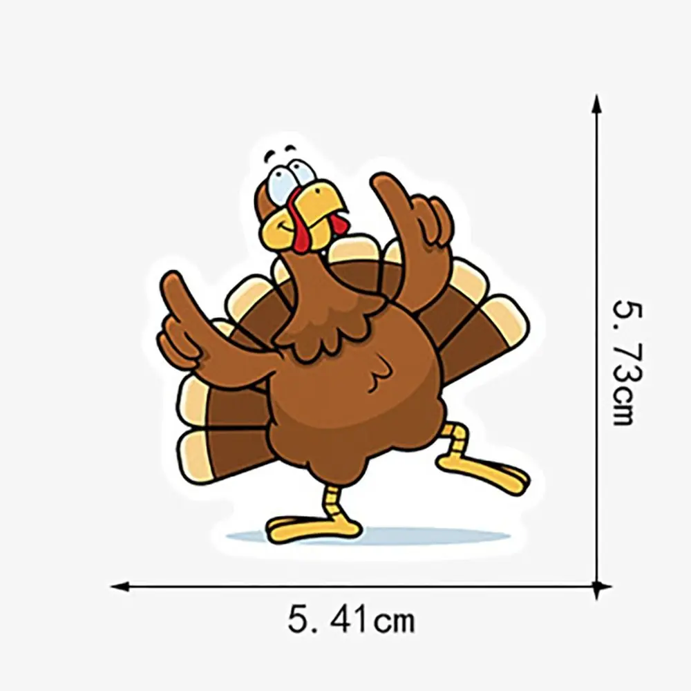 100pcs Cartoon Thanksgiving Day Turkey Sticker Decoration PVC Good Harvest Decals DIY Waterproof Seal Stickers Luggage and Bags