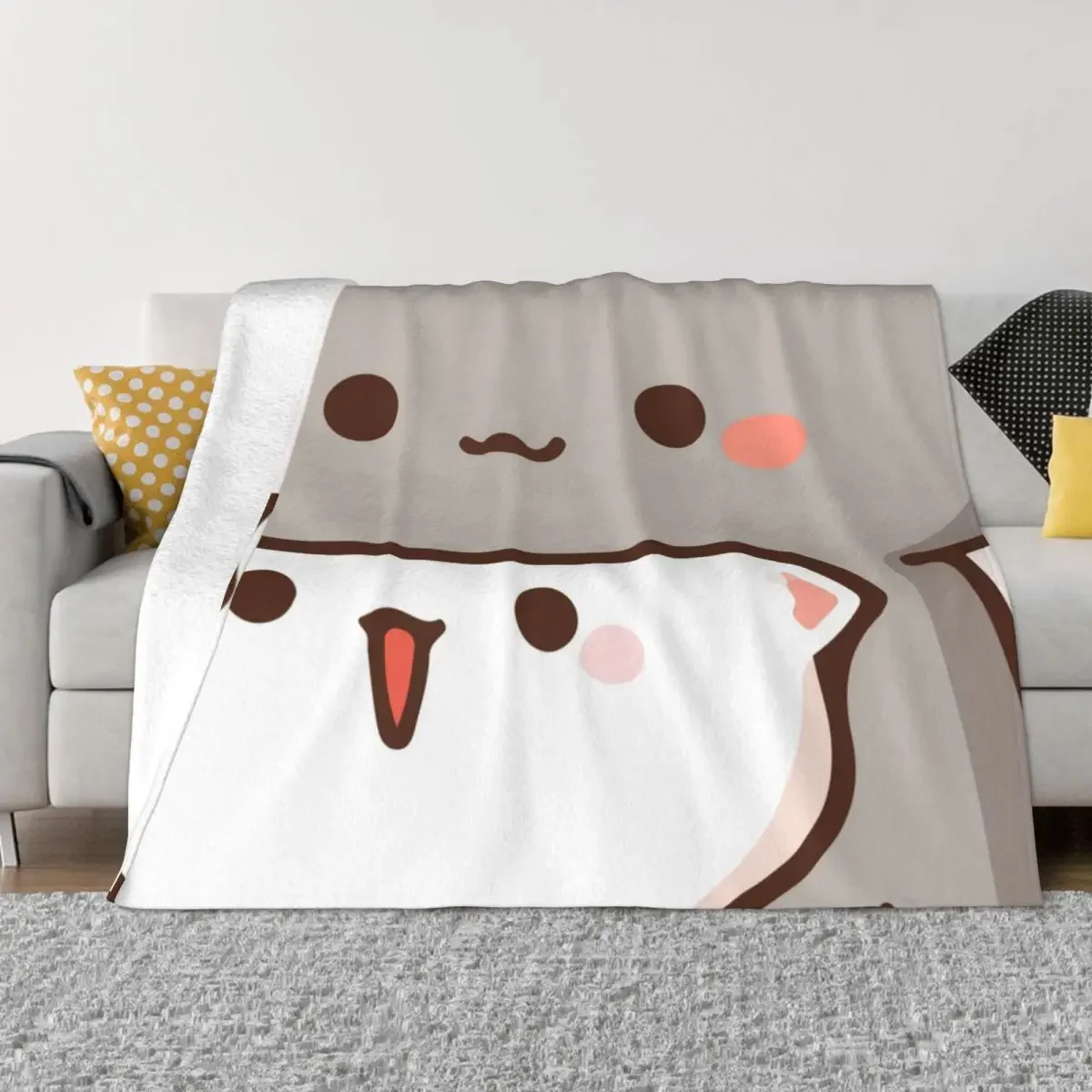

Peach And Goma Cartoon Plaid Baby Blanket Sofa Cover Fleece Spring Autumn Anime Animal Warm Babe Carpet For Bed Couch Bedspreads