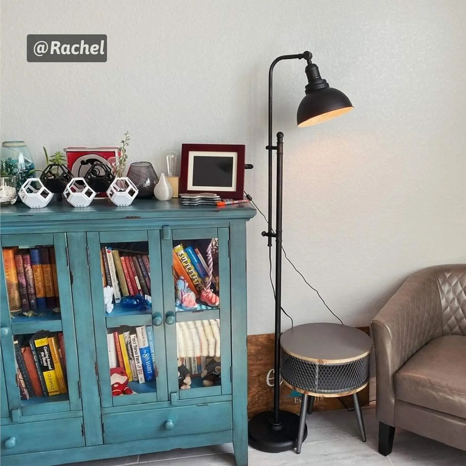 

Floor Lamp for Living Room, 65'' Tall Industrial Floor Lamp, Adjustable Height & Head Vintage Metal Standing Reading Pole Lamp