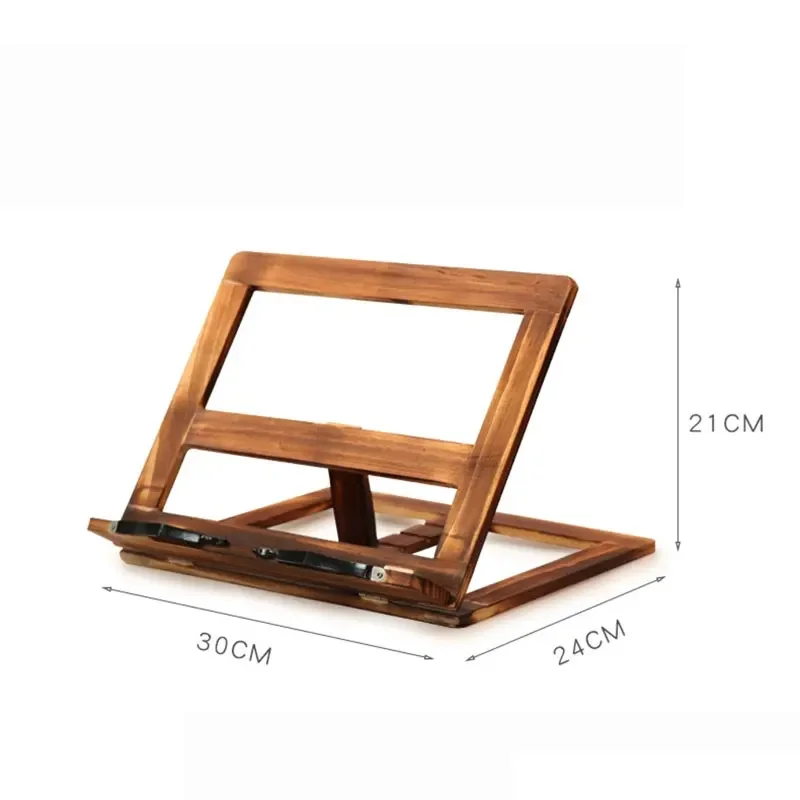 Reading Rest Home Study Room Book Holder Foldable Recipe Book Stand Wooden Frame Reading Bookshelf Tablet Pc Support Stand