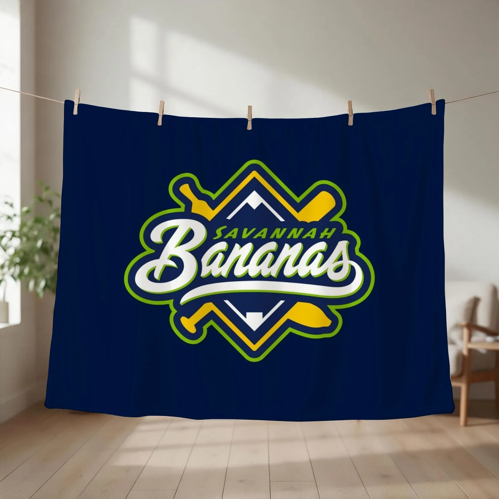 Baseball Bananas logo Throw Blanket couch cozy soft plush fuzzy picnic outdoor blanket
