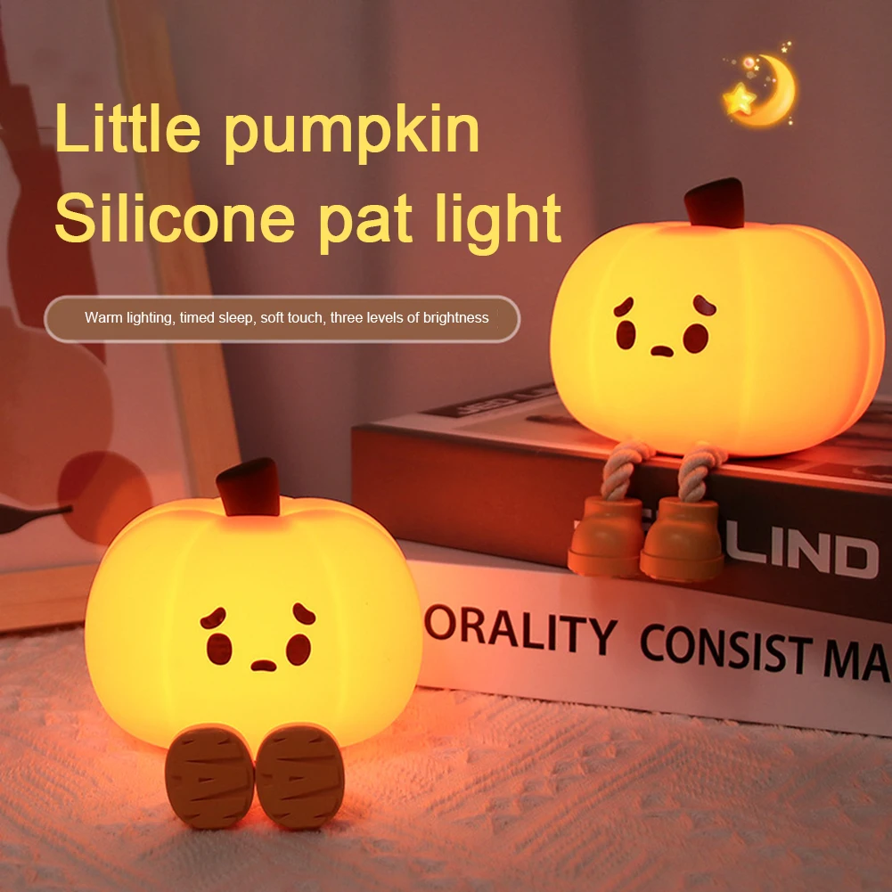 

Mini LED Night Light Silicone Touch Table Lamp Halloween Mushroom Pumpkin Ghost Kawaii Kid Birthday Gifts Bedroom Night Lamp