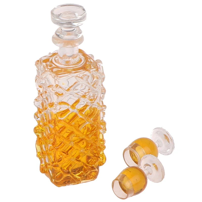 3Pcs/Set Dollhouse Accessories Miniature Model Simulation Western Wine Bottle Combination Small Ornament