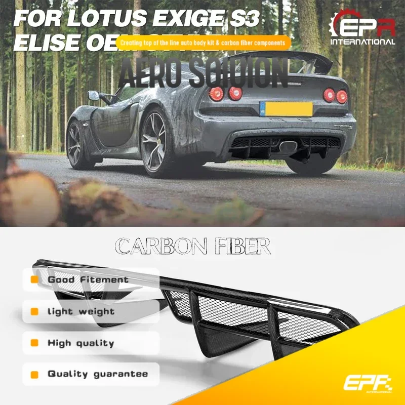 Rear Diffuser For Lotus Exige S3 Elise (2004-2011) Evora S2 OEM Style Carbon Fiber/FRP Glossy Finish Bumper Lip Splitter Fibre