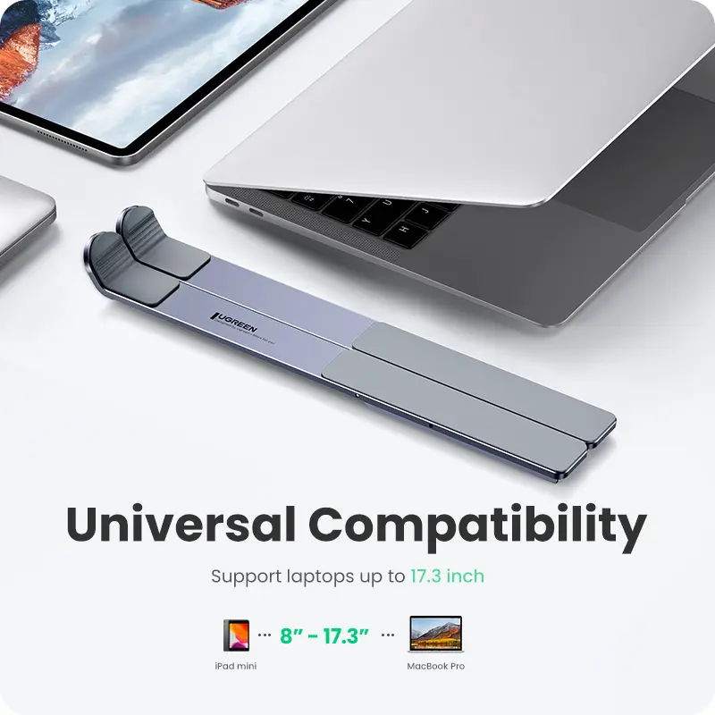 UGREEN Laptop Stand For Macbook Air Pro Foldable Aluminum Vertical Notebook Stand Laptop Support Macbook Pro Tablet Phone Stand - 3