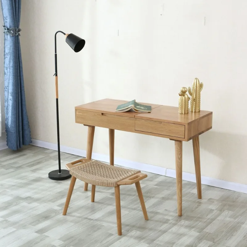 All solid wood makeup table flower volume series is simple