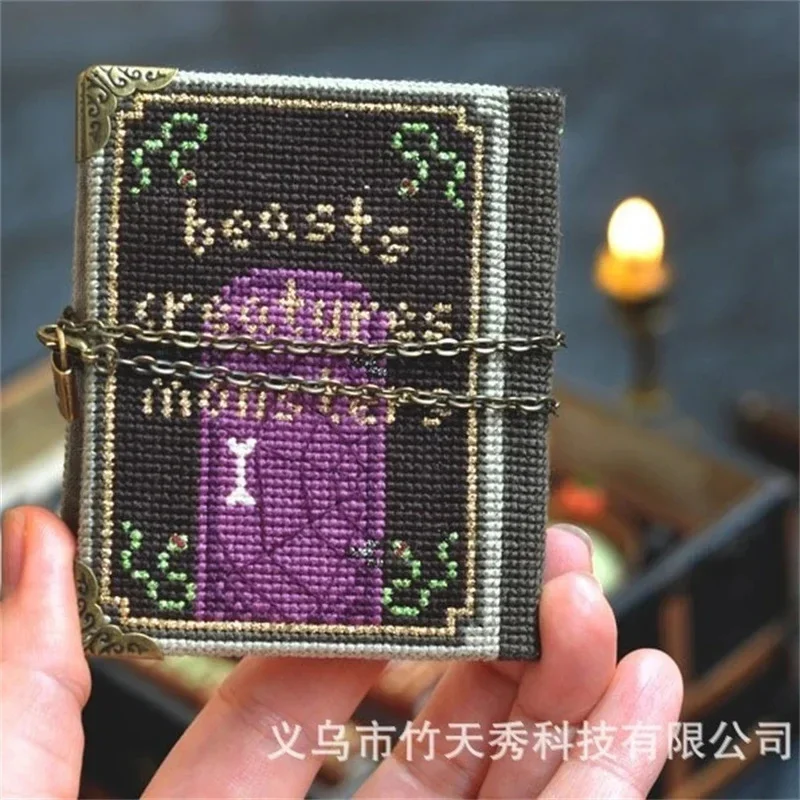 Embroidery Book Of Shadows Halloween Stitch Along Halloween Witch Spellbook Design Retro Gothic Skull Decor Creative Party Gift