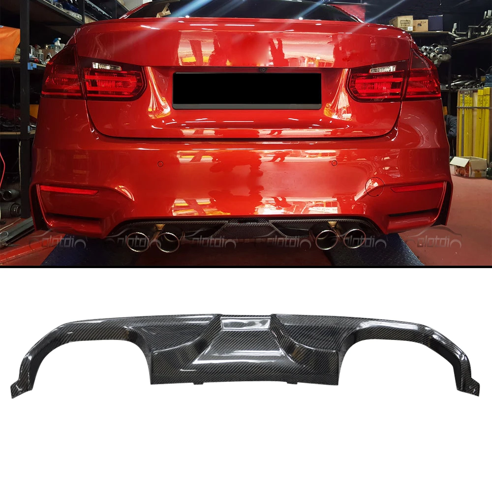 Ak Stijl Koolstofvezel Achterbumper Vinnen Auto Terug Spoiler Vleugel Lipverspreiders Voor Bmw F80 F82 F83 M3 M4