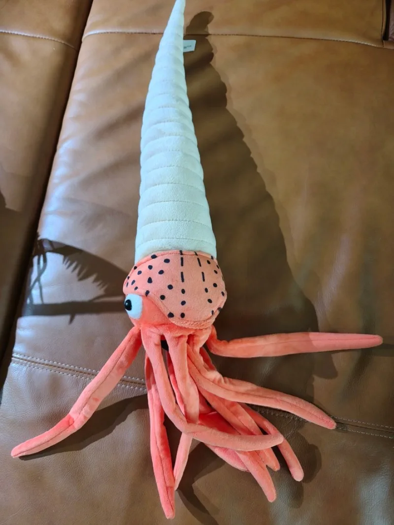 ZWY オリジナルリアルなオルソセラスぬいぐるみ、生き生きとした生き物のぬいぐるみ、先史時代のコレクタブルギフト、化石愛好家向け