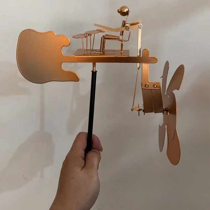 

Metal Wind Spinner Metal Drummer Windmill Statue Decorative Wind Power Rock Art Statue for Garden Yard Patio Lawn Porch Backyard