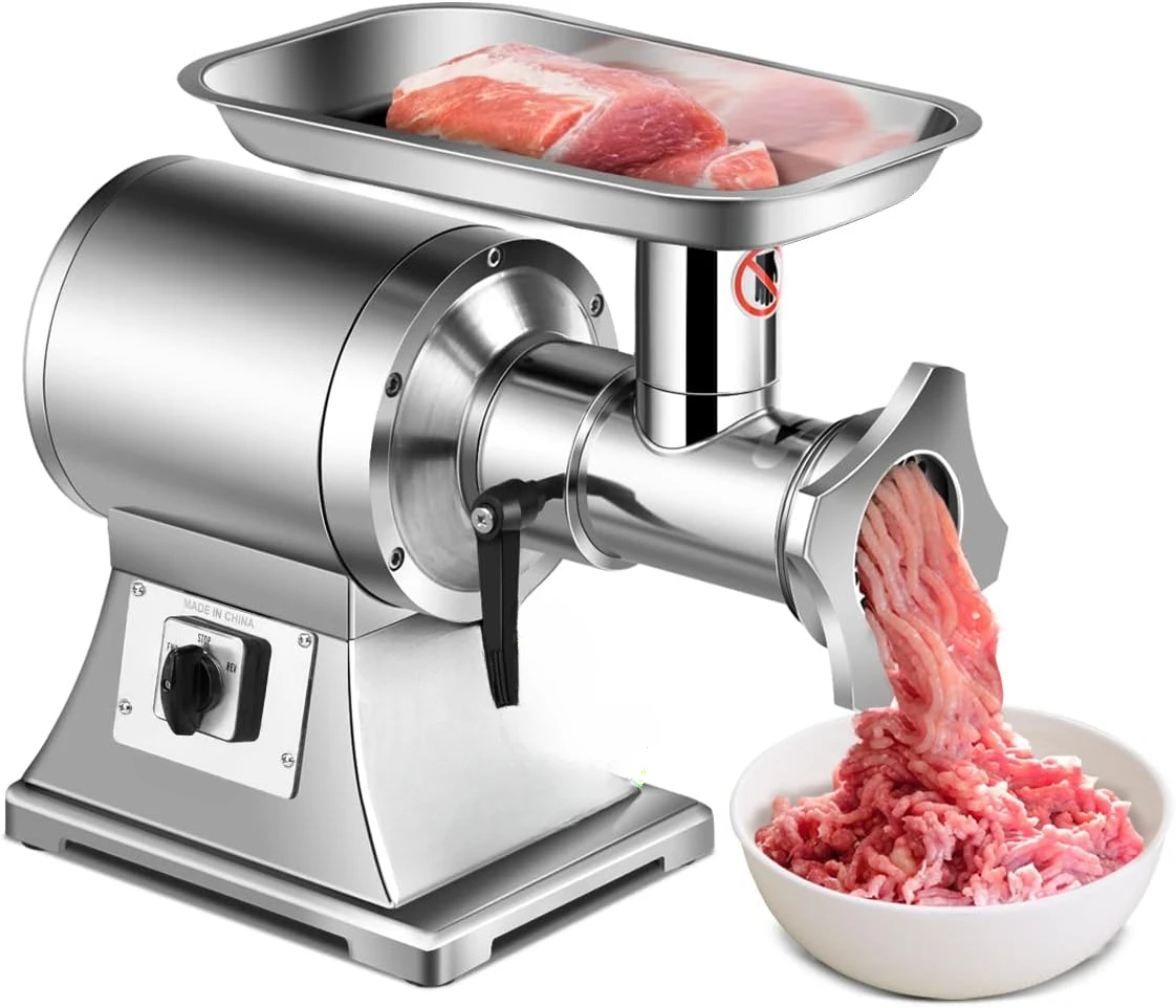 Commercial Meat Grinder, 1.5 HP, 1100W, 551LB/h Stainless Steel Electric Sausage Stuffer, 225RPM Heavy Duty Industrial