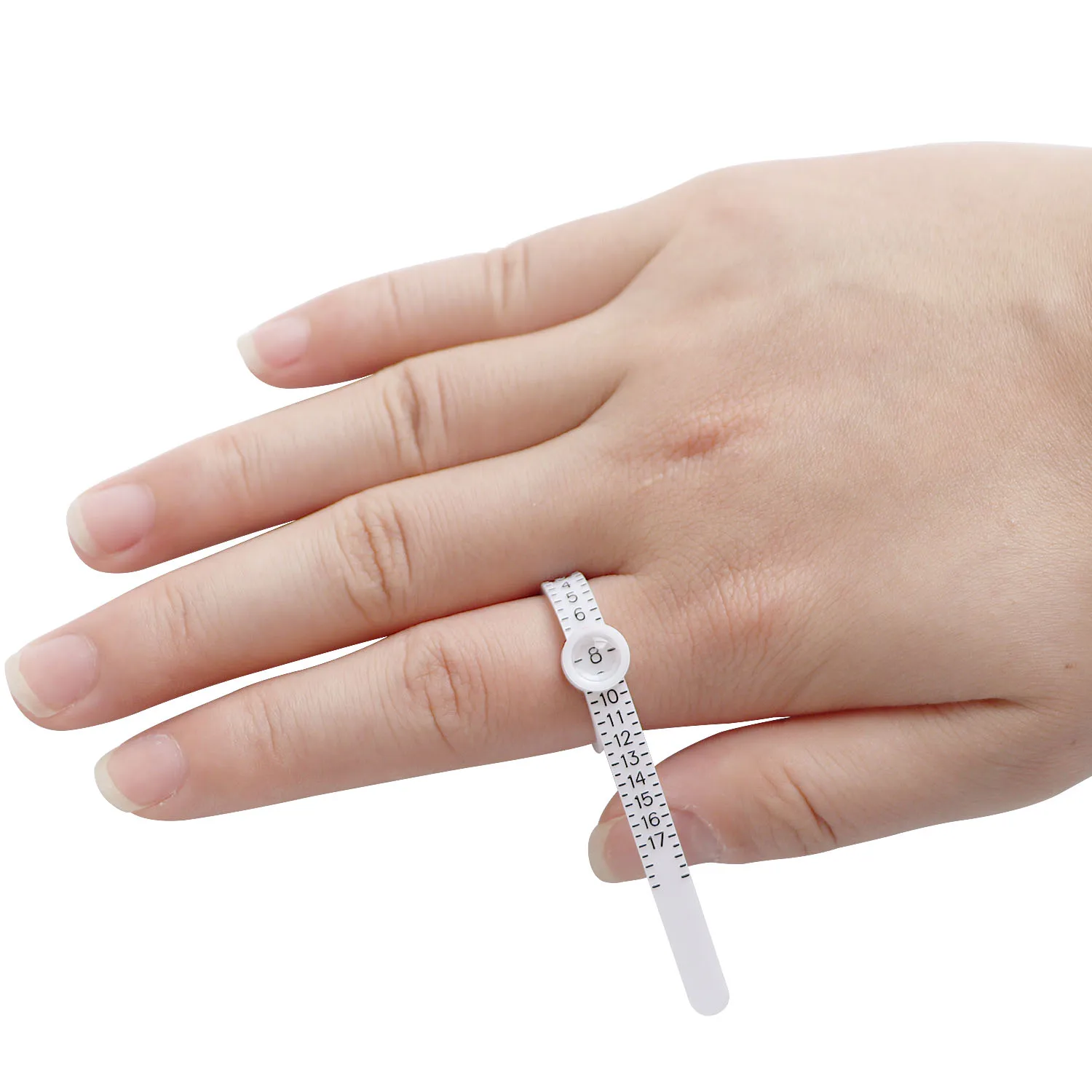 

Adjustable Ring Sizer with Magnifier, Reusable US/UK/EU/HK Finger Measuring Tool, Professional Accurate Gauge for Jewelry Shop